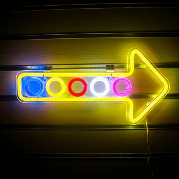 Wanxing חץ בצורת Led שלט USB כוח אקריליק המנורה בר חנות Office חדר חתונה בבית מחוון קיר בעיצוב אור מתנה התמונה