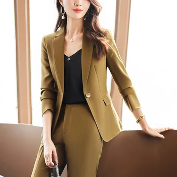 אלגנטי נשים במשרד העבודה לובש בלייזר מקצועית עסקים של נשים בחליפות עם מכנסיים מעיל מעילי אביב OL סגנונות חליפות התמונה