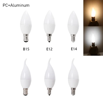 ניתן לעמעום 3W LED Bulb E14 E12 B15 אור Led 220V-240V Led מנורת לא מהבהבים זרקור תאורה נברשת PC+אלומיניום התמונה